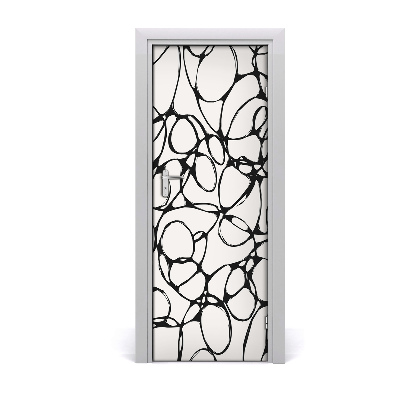 Autocolant uşă Cercuri negre haotice