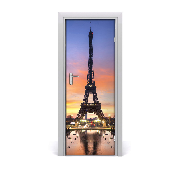 Autocolant uşă Turnul Eiffel apus de soare