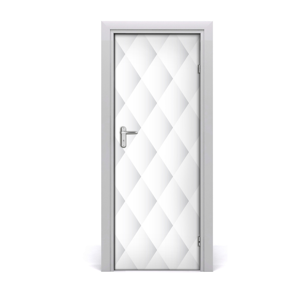 Tapet autocolant pentru uși Fundal matlasat alb