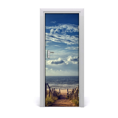 Tapet autocolant pentru uși Intrarea pe plaja