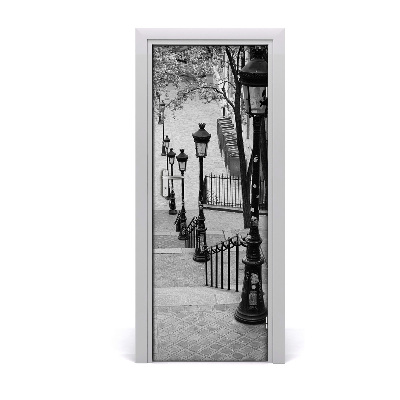 Autocolant uşă Scări și lămpi stradale