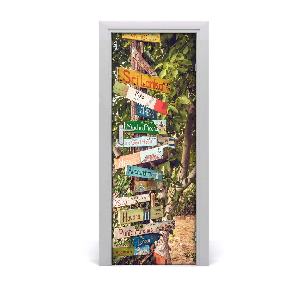 Autocolant pentru uși Indicatoare pe plajă