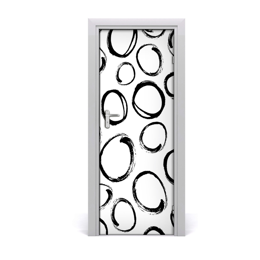 Autocolant de uși Fundal cu cercuri negre