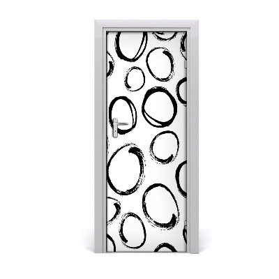 Autocolant de uși Fundal cu cercuri negre