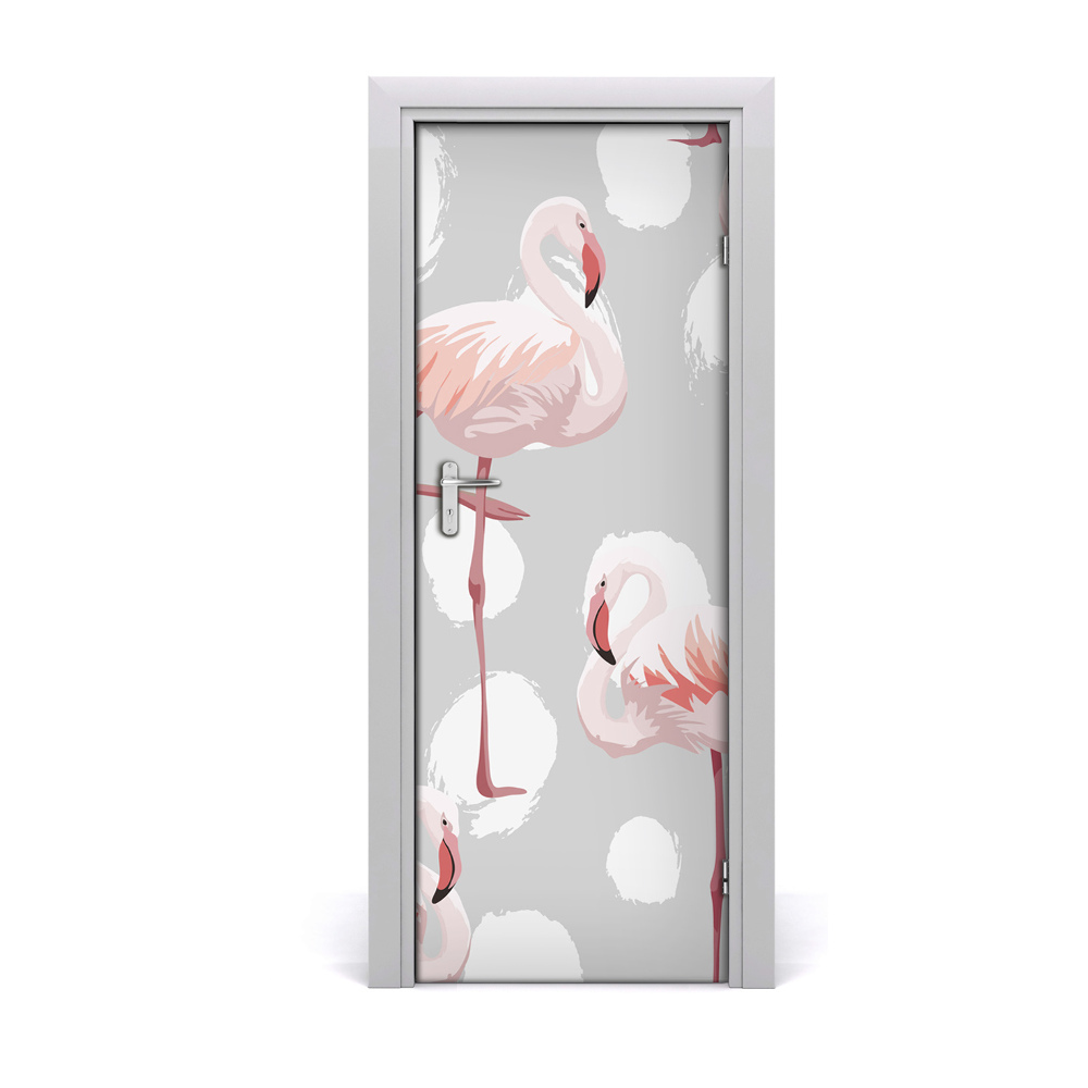 Autocolant de uşă Flamingo