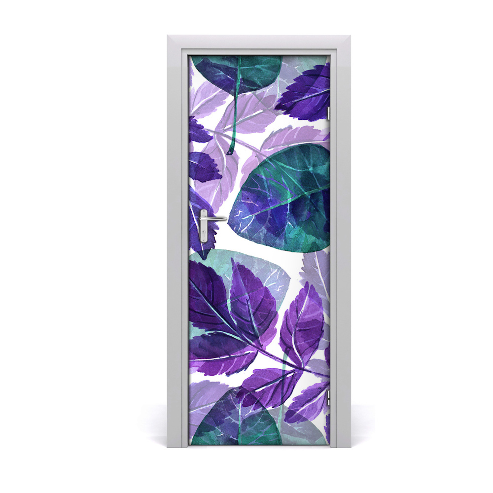 Autocolant de uși Frunze violete