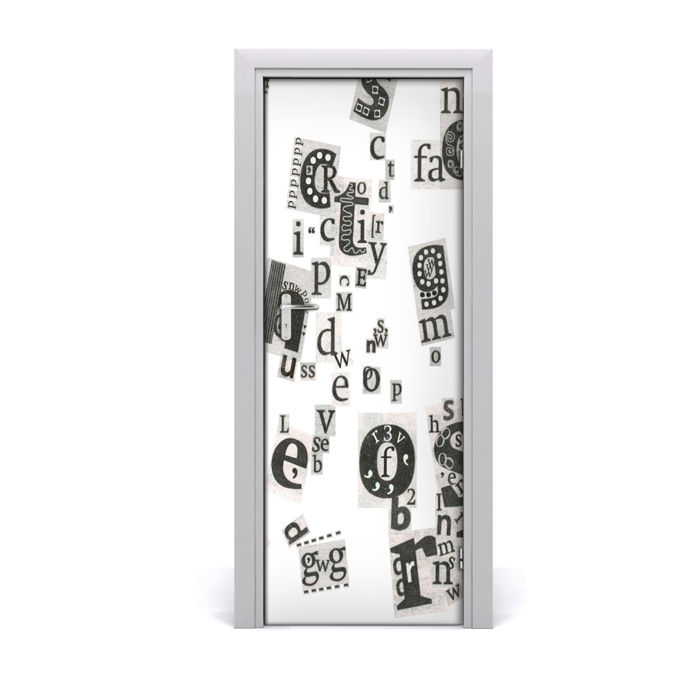 Autocolant pentru uși Litere decupate împrăștiate