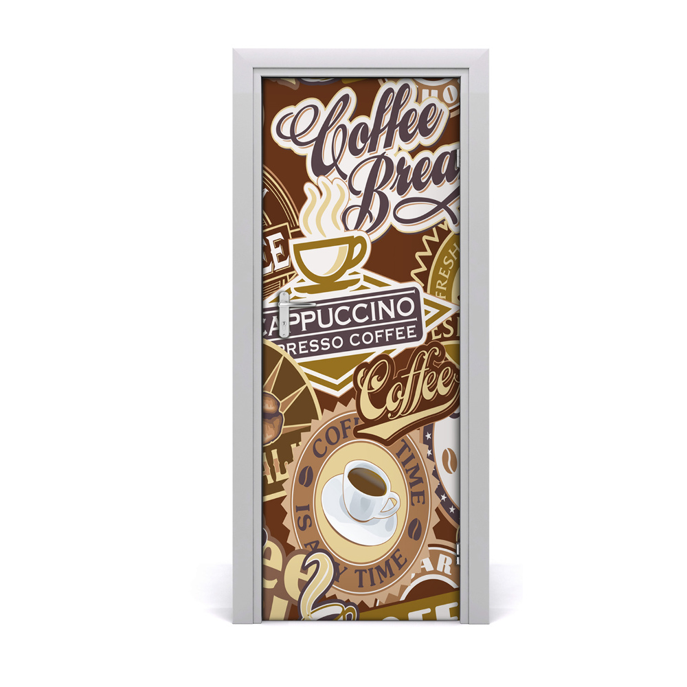 Autocolant de uși Subtitrare cafenea