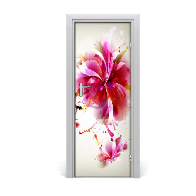 Autocolant pentru uși Floare de femeie