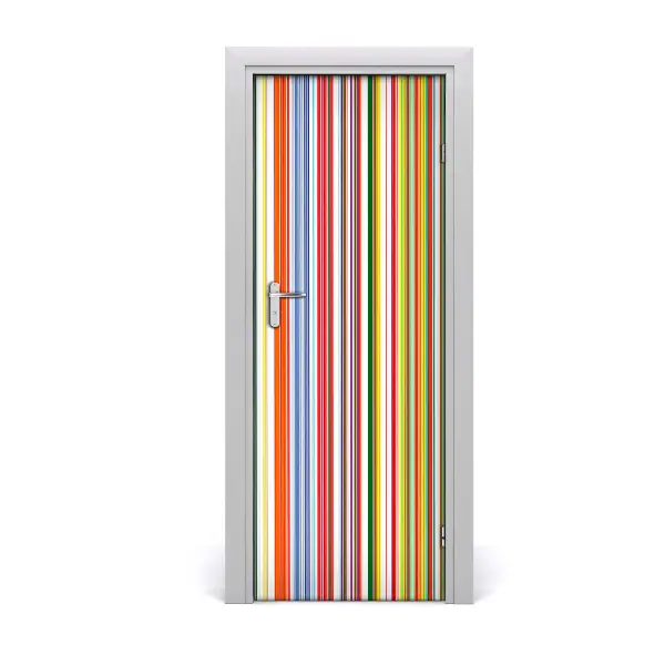 Autocolant de uşă Dungi mici colorate