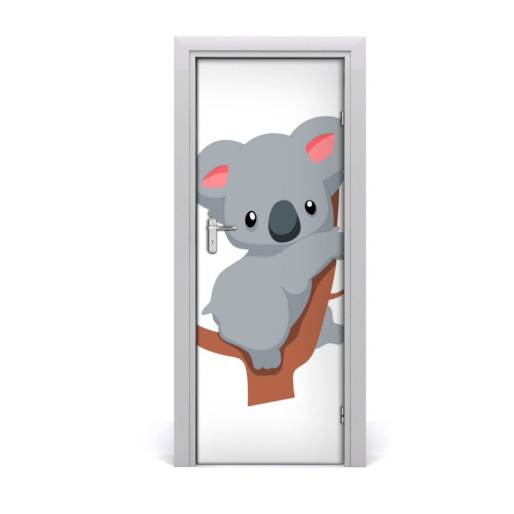 Autocolant de uşă Panda într-un copac