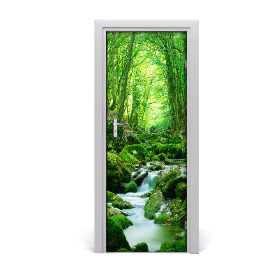 Autocolant de uși Un pârâu în jungla de pietre