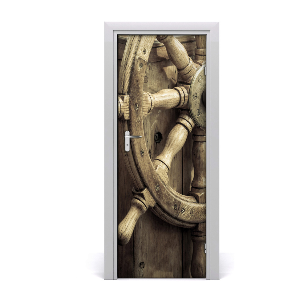 Autocolant pentru uși Cârma pe navă