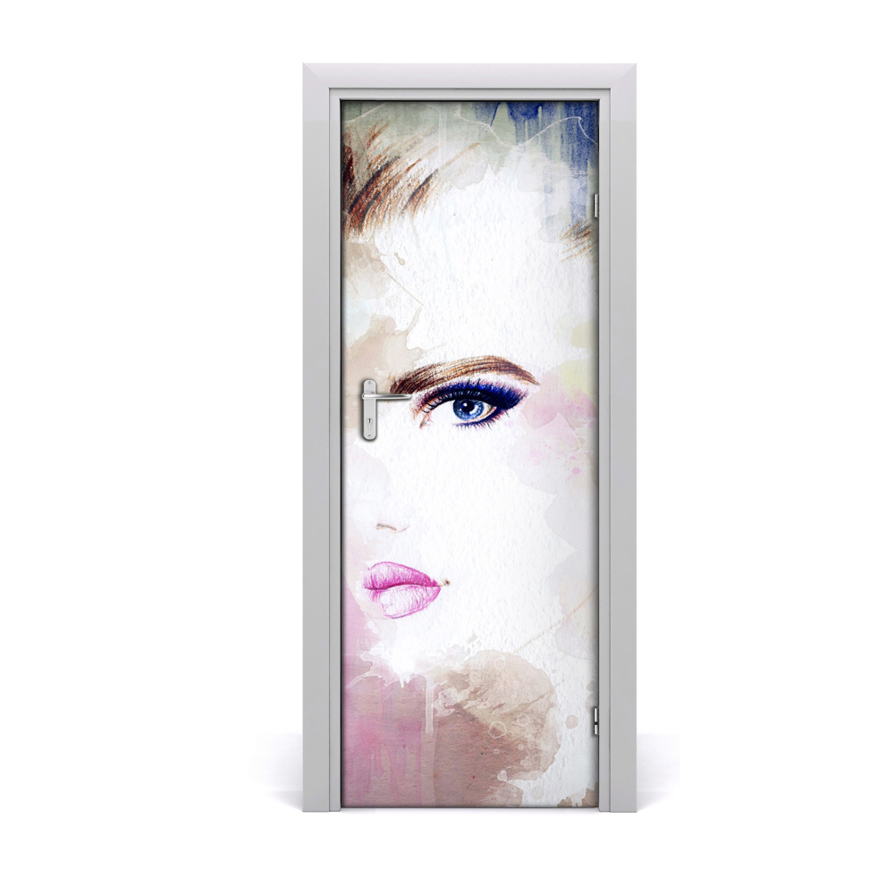 Autocolant de uşă Femeie abstractă