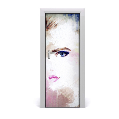 Autocolant de uşă Femeie abstractă