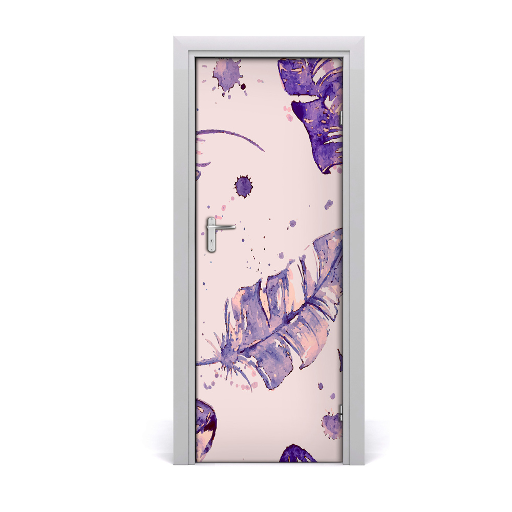 Autocolant de uși Pene violete