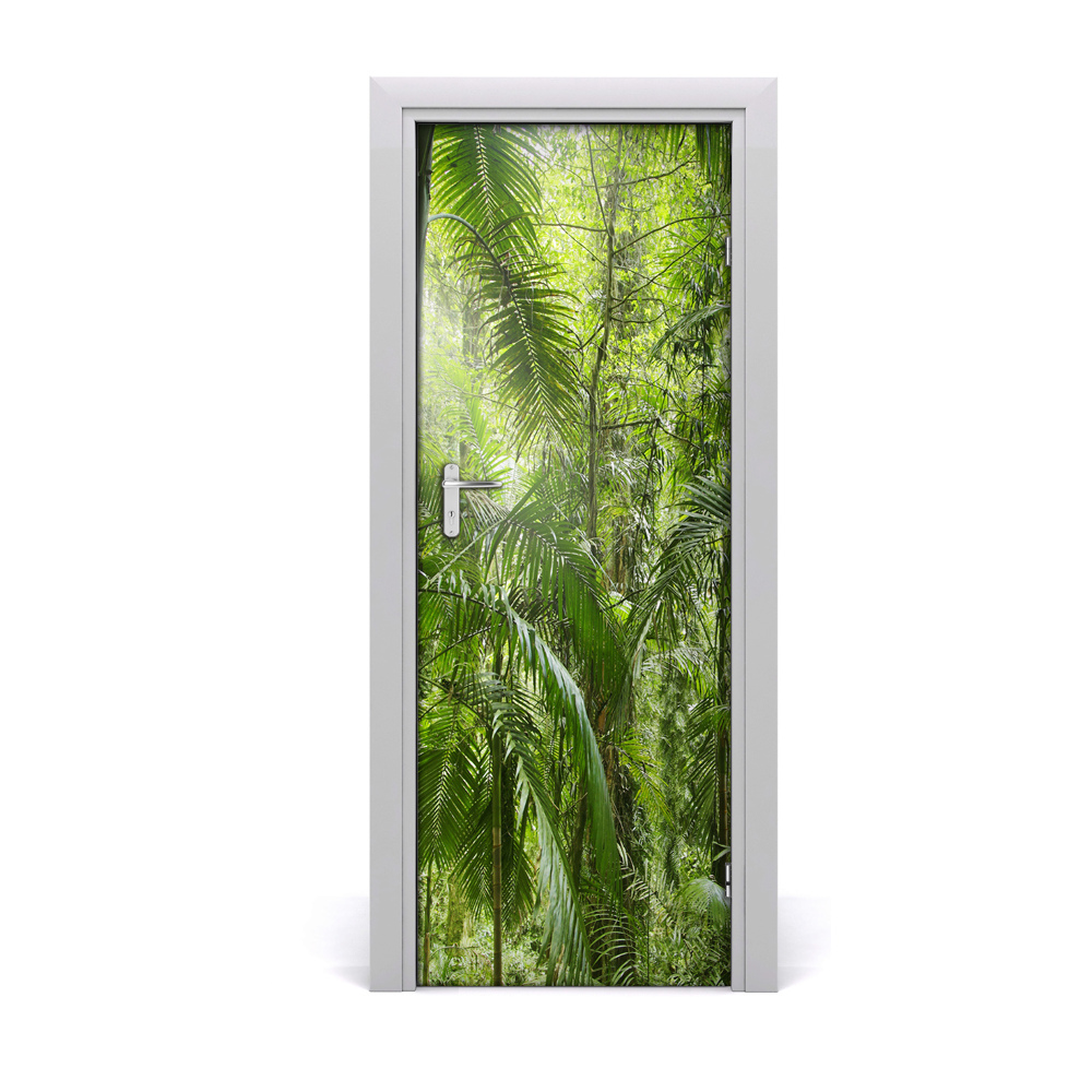 Autocolant pentru uși Pădurea tropicală cu palmieri