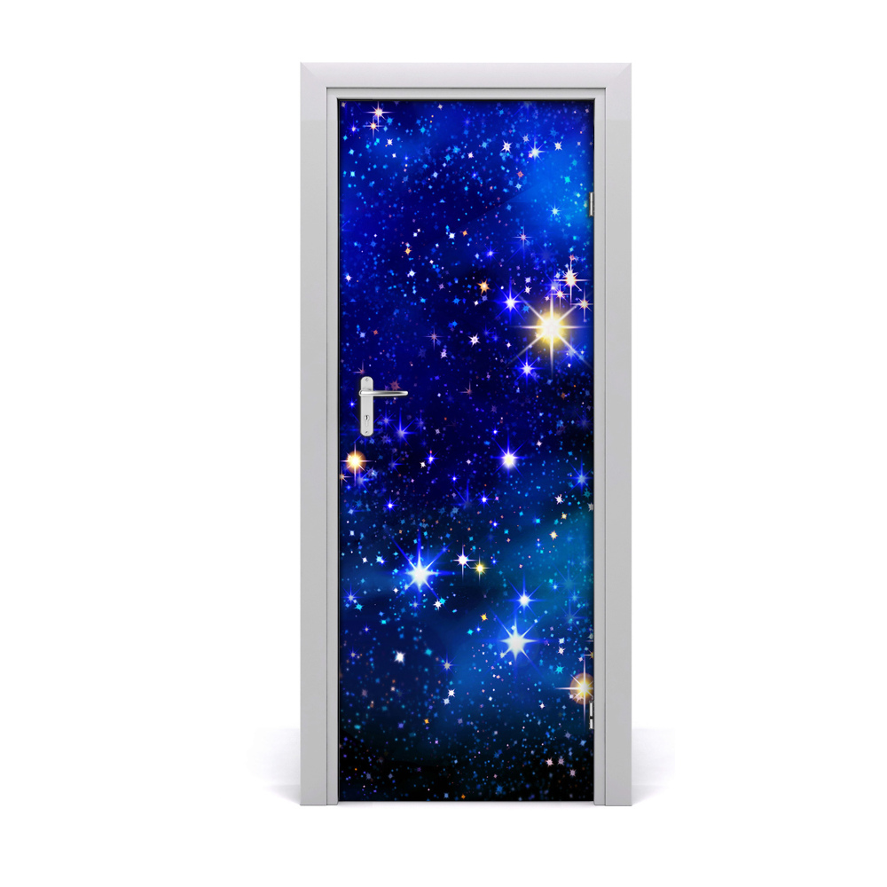 Autocolant pentru uși Cer albastru bleumarin înstelat