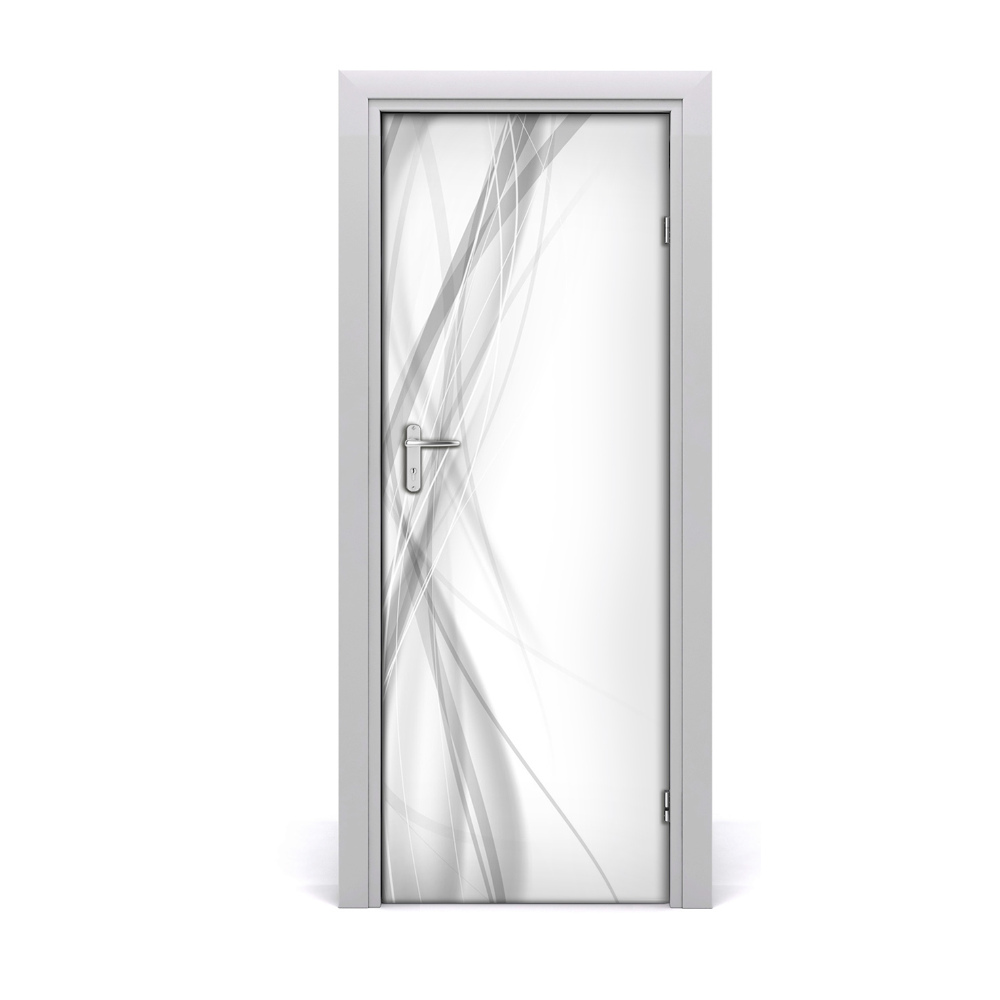 Tapet autocolant pentru uși Valuri gri