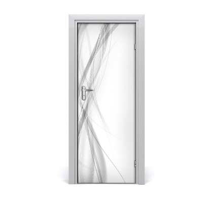 Tapet autocolant pentru uși Valuri gri