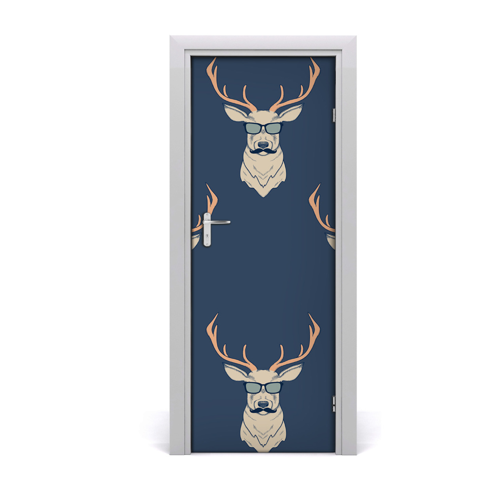 Autocolant de uși Căprioară hipster