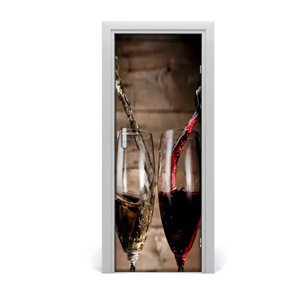 Autocolant uşă Pahare de vin