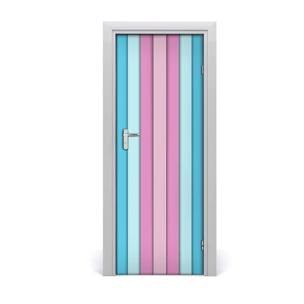 Autocolant de uși Dungi pastelate colorate