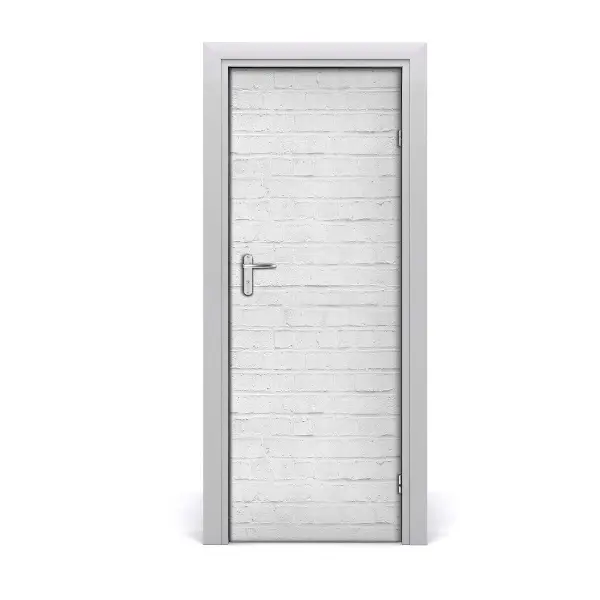 Autocolant uşă Perete de caramida caramida alba
