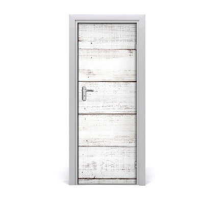 Autocolant pentru uși Perete alb din lemn