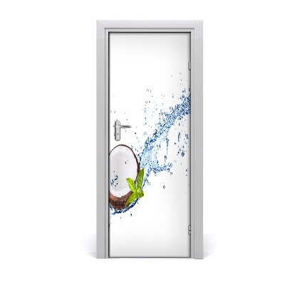 Autocolant de uşă Nucă de cocos cu apă