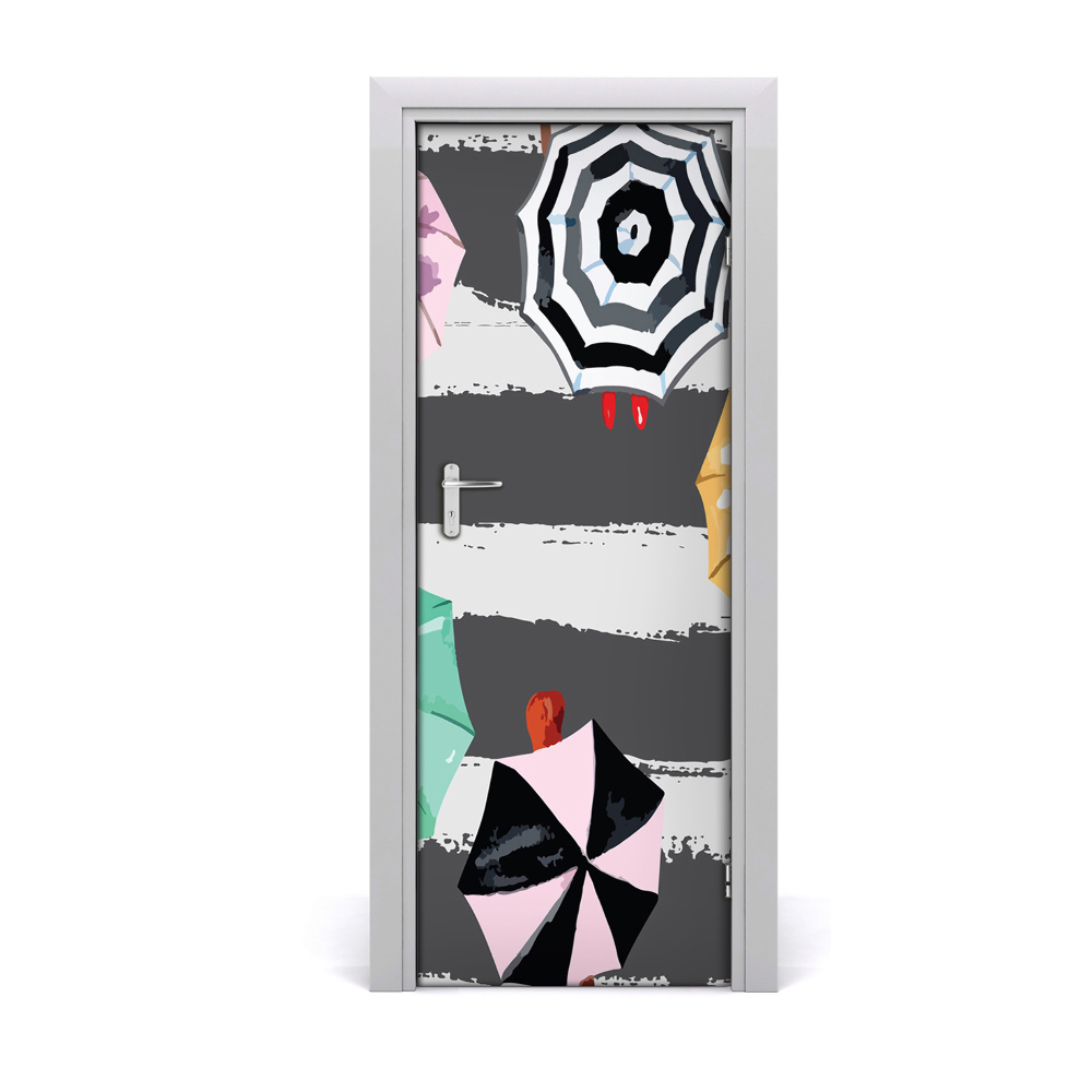 Autocolant de uşă Umbrele abstracte colorate