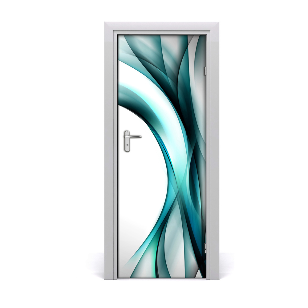 Autocolant uşă Valuri turcoaz