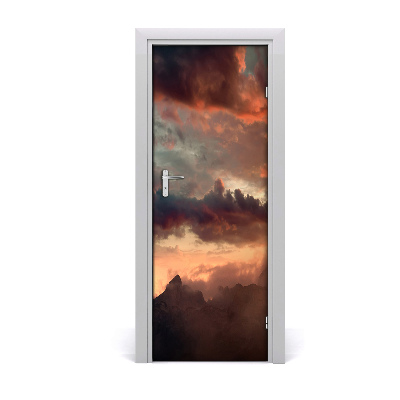 Tapet autocolant pentru uși Apus roșu de munte