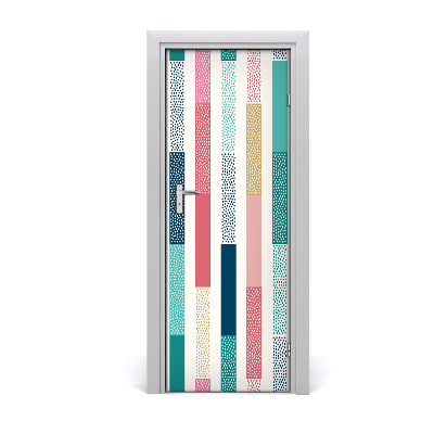 Autocolant de uşă Dungi verticale curcubeu