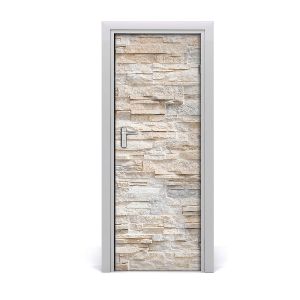 Autocolant pentru uși Zid de piatră de cărămidă