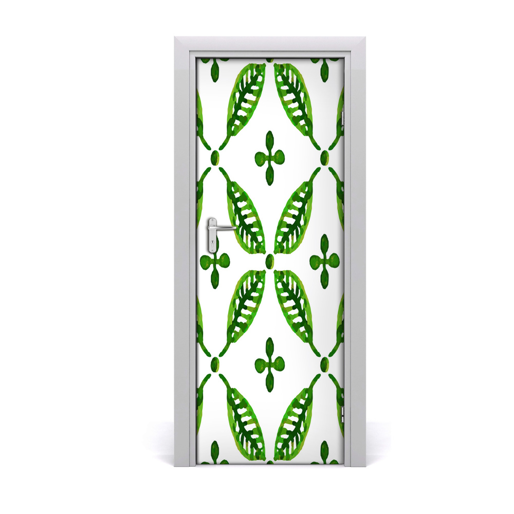 Autocolant de uşă Frunze de smarald