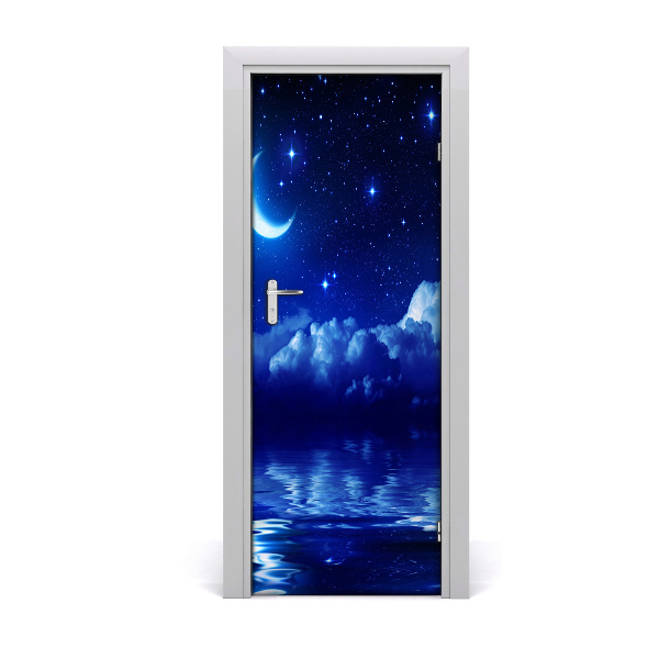 Autocolant de uși Reflectarea cerului noaptea
