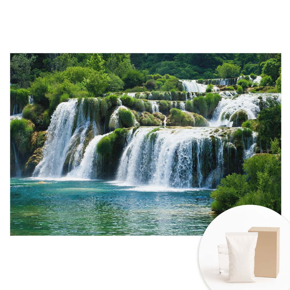 Tapet foto mare pentru perete Cascade și verdeață