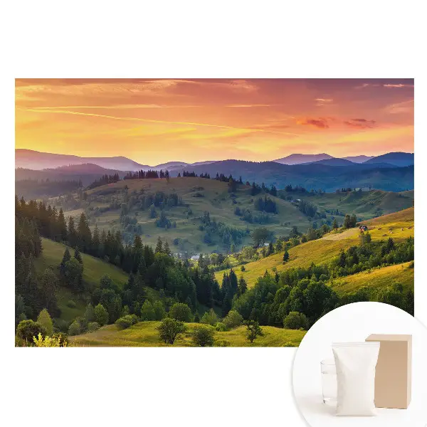 Tapet foto pe material nețesut cu peisaj montan cu dealuri pitorești