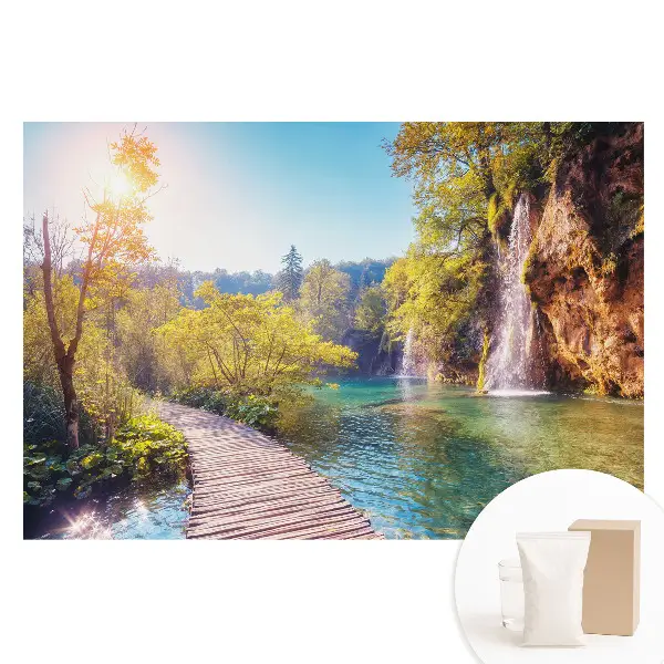 Fototapet din material nețesut Peisaj liniștit cu lacuri și cascade
