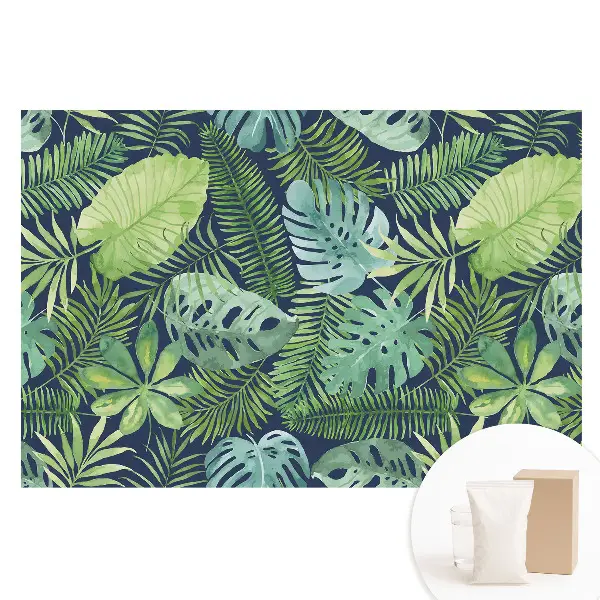 Tapet fotografic din material nețesut cu model tropical și frunze verzi