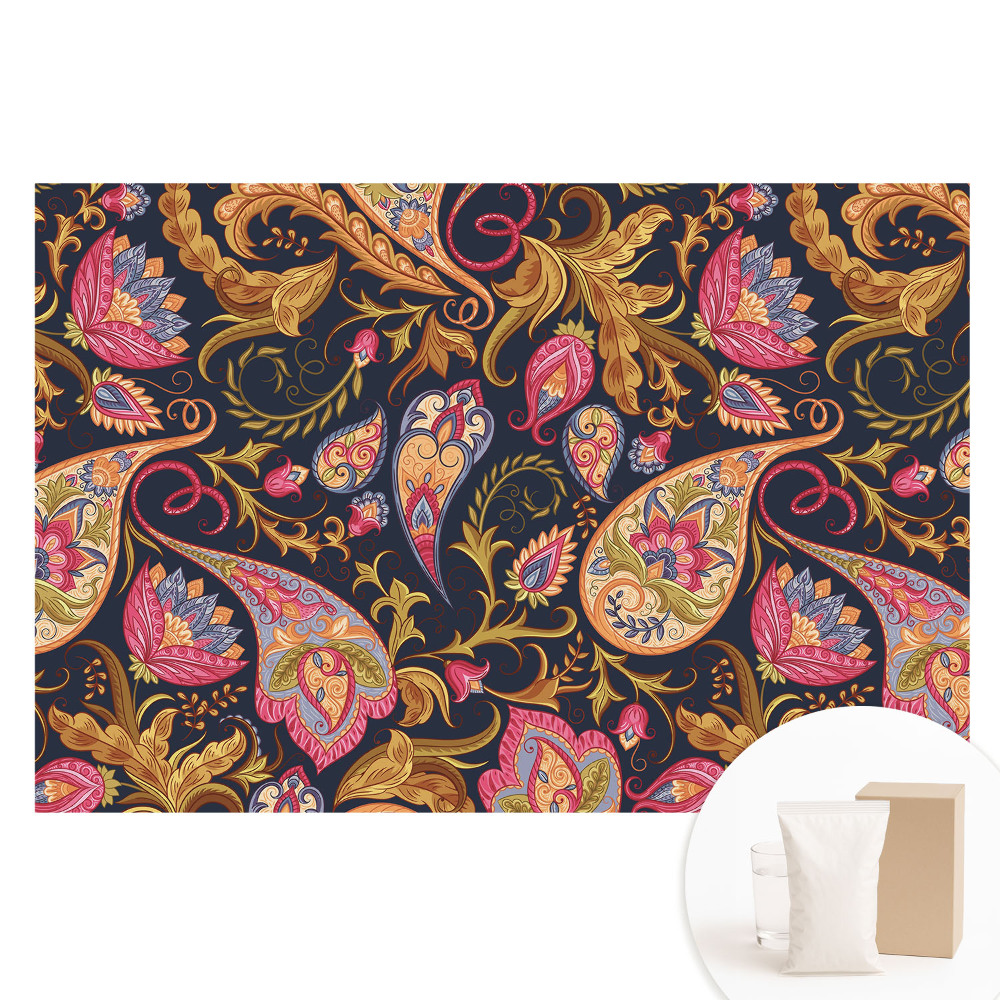 Tapet nețesut cu imprimeu Model floral paisley colorat elegant