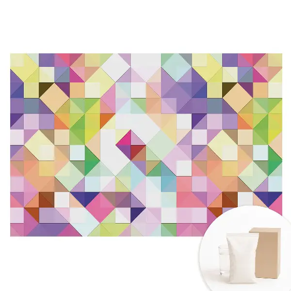 Fototapet nețesut cu model geometric mozaic în culori vii