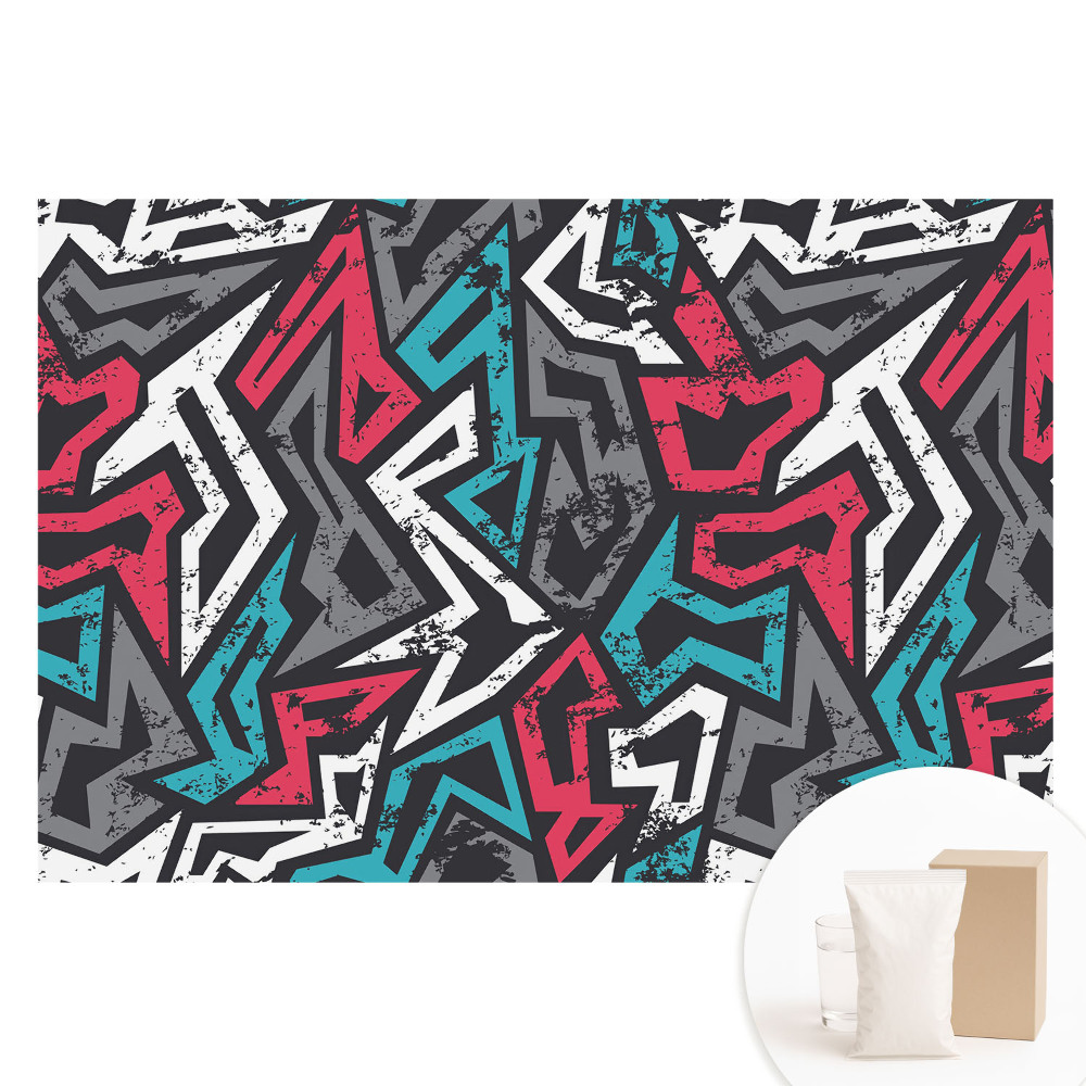 Tapet nețesut cu imprimeu Graffiti geometric cu energie proaspătă