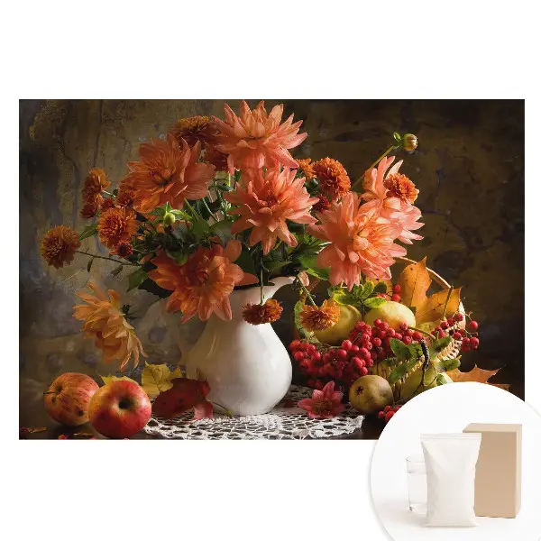 Fototapet din material nețesut cu imprimeu floral și fructe