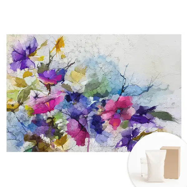 Tapet nețesut cu model floral în culori intense