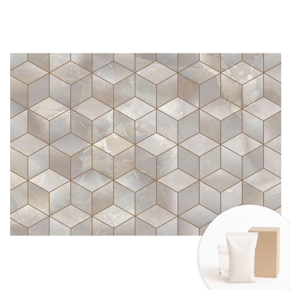 Tapet fotografic pe material nețesut Mozaic geometric modern în nuanțe de gri