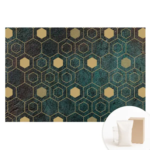 Tapet nețesut cu model geometric hexagonal pe fundal întunecat
