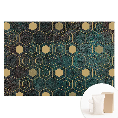 Tapet nețesut cu model geometric hexagonal pe fundal întunecat