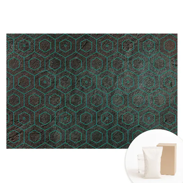 Tapet foto din material nețesut cu model geometric hexagonal modern